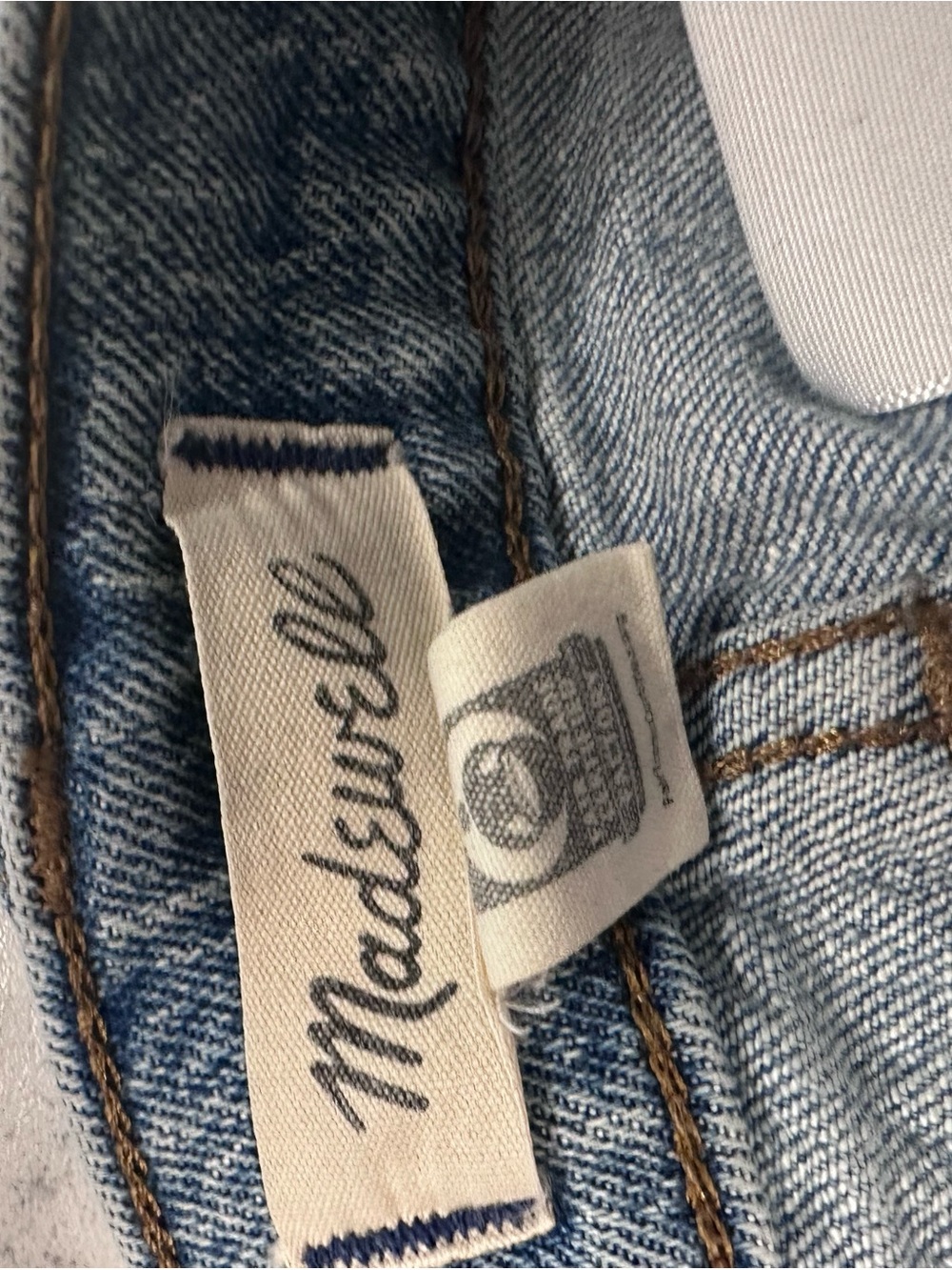 Madewell Straight Leg Jeans in Light Blue and Dark Accents - Picture 6 of 8